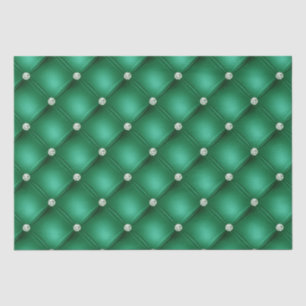 Papier Mousseline Motif touffeté diamant vert de luxe