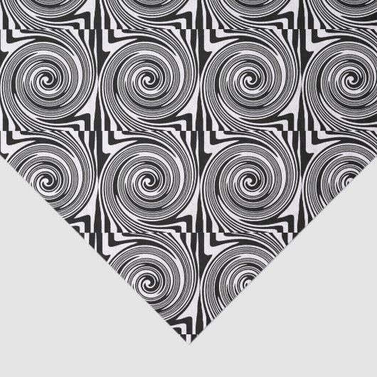 Papier Mousseline motif tourbillon noir et blanc (Détail)