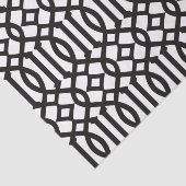 Papier Mousseline Motif Trellis marocain moderne noir et blanc (Détail)