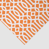 Papier Mousseline Motif Trellis marocain moderne orange et blanc (Détail)