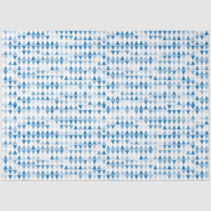 Papier Mousseline Motif triangle bleu