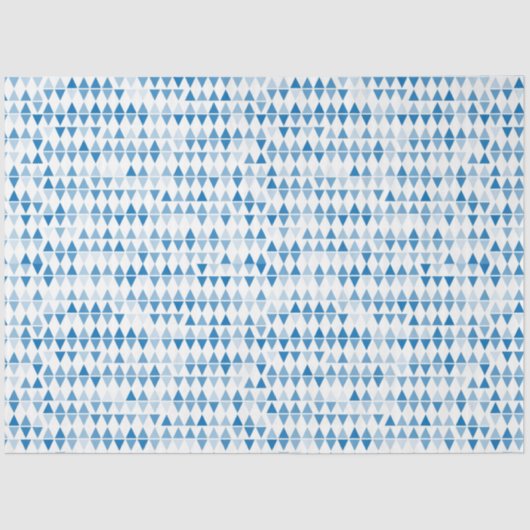Papier Mousseline Motif triangle bleu (Recto)