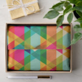 Papier Mousseline Motif triangle géométrique brillant couleur gras (Cadeau)