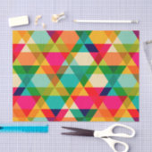 Papier Mousseline Motif triangle géométrique brillant couleur gras (Artisanat)