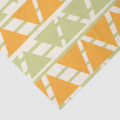 Papier Mousseline Motif triangle vert orange (Détail)