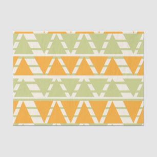 Papier Mousseline Motif triangle vert orange