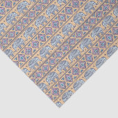 Papier Mousseline Motif tribal d'éléphant ethnique bleu (Détail)