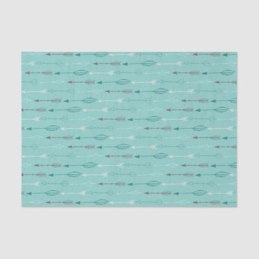 Papier Mousseline Motif tribal moderne Arrow & Feather (Recto)