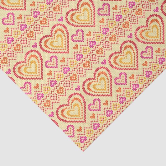 Papier Mousseline Motif tricoté par Saint-Valentin (Détail)