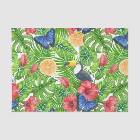 Papier Mousseline Motif tropical (Recto)