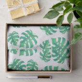 Papier Mousseline Motif tropical avec feuilles monstères (Cadeau)
