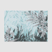 Papier Mousseline Motif tropical bleu clair (Recto)