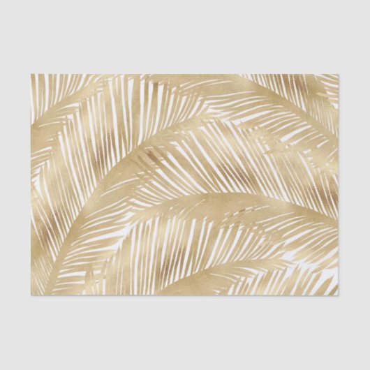 Papier Mousseline Motif Tropical de feuille d'or moderne (Recto)