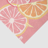 Papier Mousseline Motif tropical de pamplemousse rose et de citron (Détail)