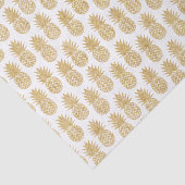 Papier Mousseline Motif tropical élégant d'ananas d'or blanc (Détail)