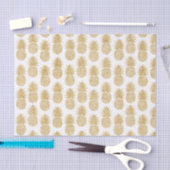 Papier Mousseline Motif tropical élégant d'ananas d'or blanc (Artisanat)