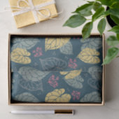 Papier Mousseline Motif tropical feuille jaune et vert (Cadeau)