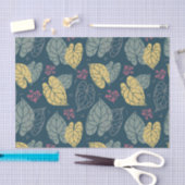 Papier Mousseline Motif tropical feuille jaune et vert (Artisanat)