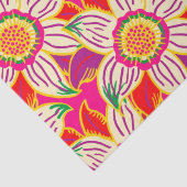Papier Mousseline Motif Tropical Flower Rose Orange Main Tirée (Détail)