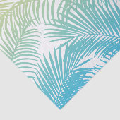 Papier Mousseline Motif tropical jaune turquoise moderne de palmiers (Détail)