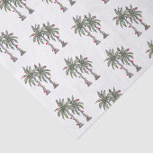 Papier Mousseline Motif Tropical Joyeux Palmiers de Noël (Détail)