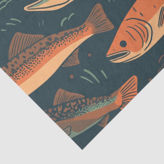 Papier Mousseline Motif truite (Détail)