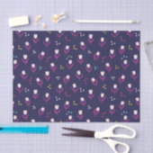 Papier Mousseline Motif tulipe violette (Artisanat)