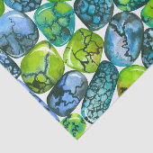 Papier Mousseline Motif turquoise (Détail)