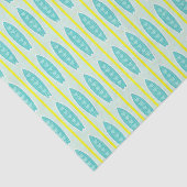 Papier Mousseline Motif turquoise de planches de surf (Détail)