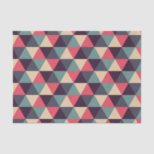 Papier Mousseline Motif turquoise et rose de triangle