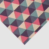 Papier Mousseline Motif turquoise et rose de triangle (Détail)