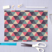 Papier Mousseline Motif turquoise et rose de triangle (Artisanat)