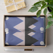 Papier Mousseline Motif Turquoise Géométrique bleu rose (Cadeau)