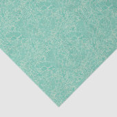 Papier Mousseline Motif Turquoise Peony (Détail)
