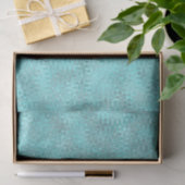 Papier Mousseline Motif Turquoise Zigzag (Cadeau)