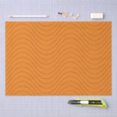Papier Mousseline Motif Vague Noir Et Orange (Artisanat)