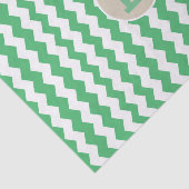 Papier Mousseline Motif vert blanc Chevron Monogramme initial (Détail)