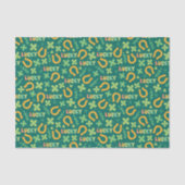 Papier Mousseline Motif vert CHANCEUX irlandais (Recto)