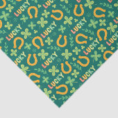 Papier Mousseline Motif vert CHANCEUX irlandais (Détail)