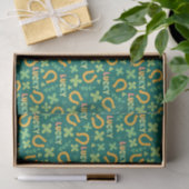 Papier Mousseline Motif vert CHANCEUX irlandais (Cadeau)