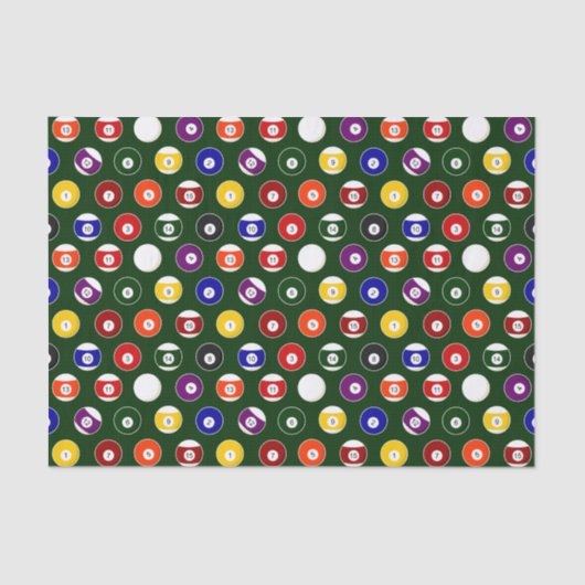 Papier Mousseline Motif vert de billards de boule de piscine (Recto)