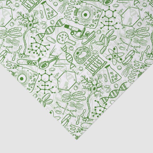 Papier Mousseline Motif vert de biologie (Détail)