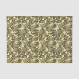 Papier Mousseline Motif vert de camouflage