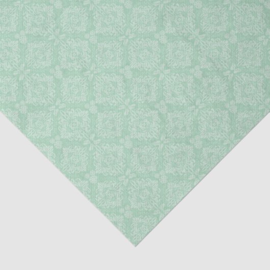 Papier Mousseline Motif vert de damassé (Détail)