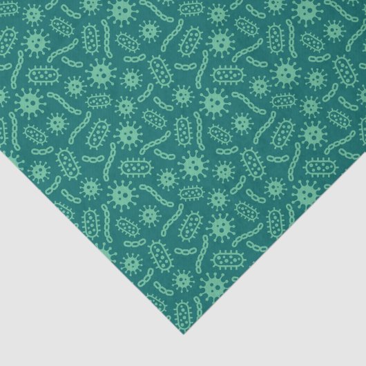 Papier Mousseline Motif vert de microbes (Détail)