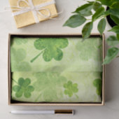 Papier Mousseline Motif vert de shamrock (Cadeau)