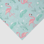 Papier Mousseline Motif vert Flamants roses rose Pastel (Détail)