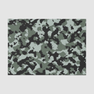 Papier Mousseline Motif vert militaire de camouflage