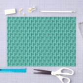 Papier Mousseline Motif vert Turquoise unique (Artisanat)