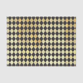 Papier Mousseline Motif vintage Black & Gold Harlequin
